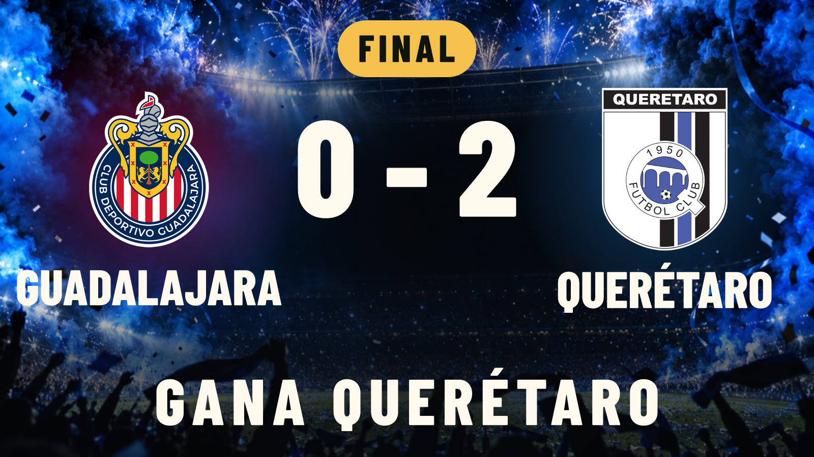 Guadalajara 0-2 Querétaro