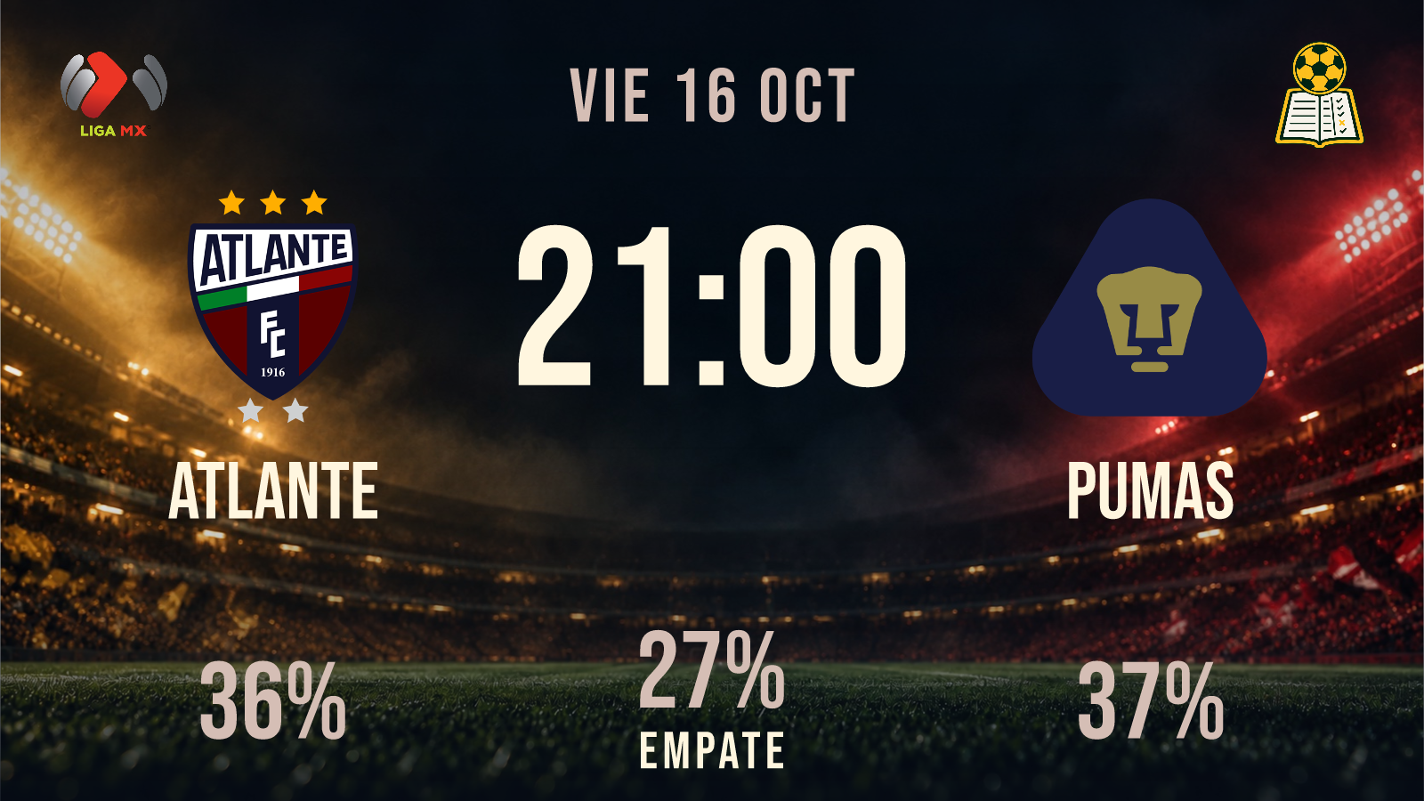 Previa · Atlante vs Pumas